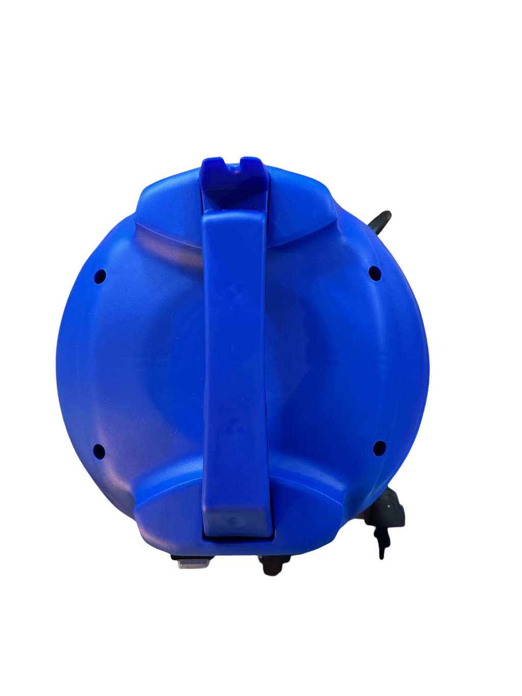 Aspirator industrial 1400W 30L blue container top view with handle.