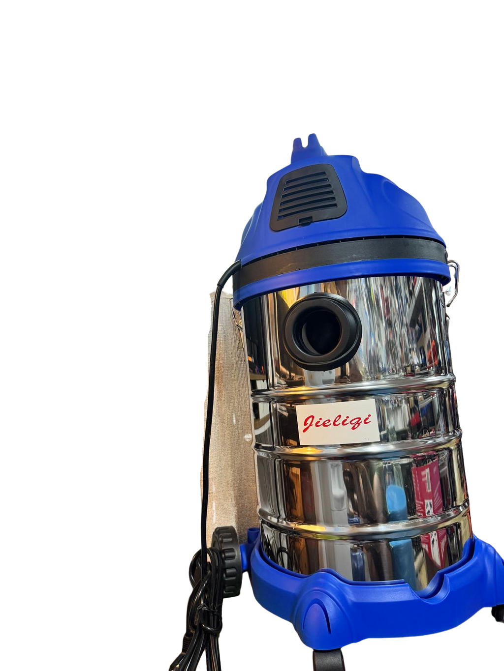 Aspirator industrial 1400W 30L cu rezervor inox, ideal pentru curățenie profesională în ateliere și construcții.
