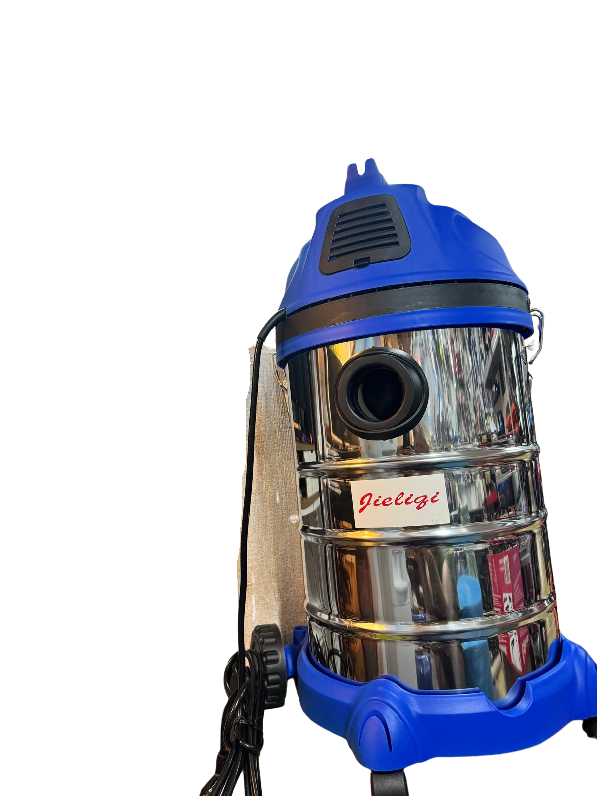Aspirator industrial 1400W 30L cu rezervor inox, ideal pentru curățenie profesională în ateliere și construcții.