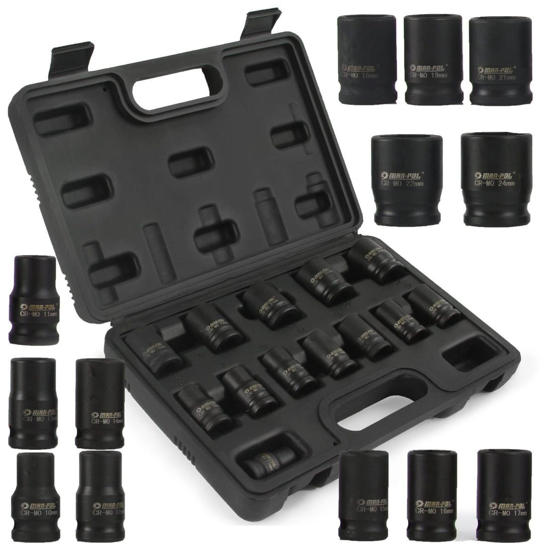Trusa chei tubulare impact 1/2" scurte 10-24mm 13 piese - Bjc tools