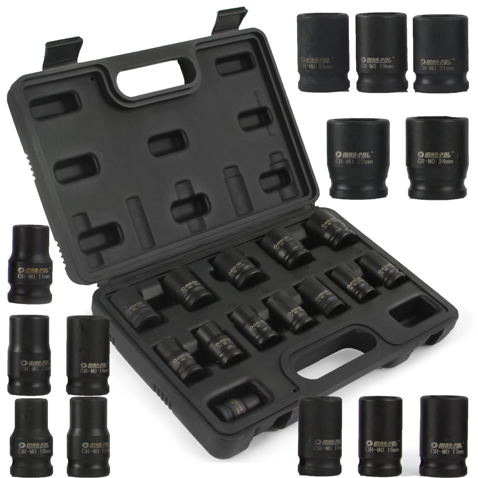 Trusa chei tubulare impact 1/2" scurte 10-24mm 13 piese - Bjc tools