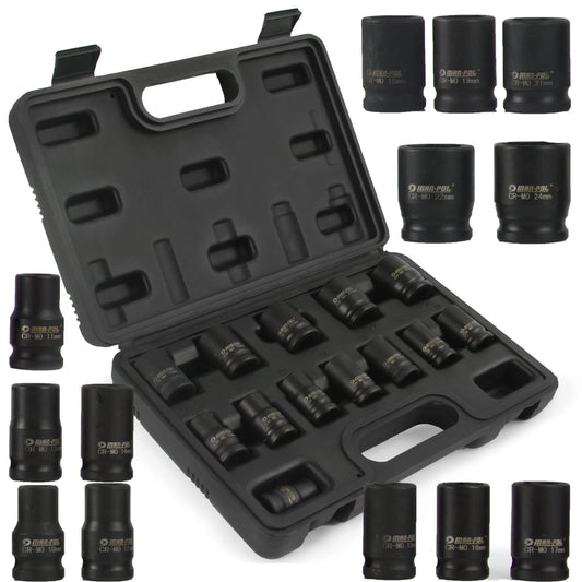 Trusa chei tubulare impact 1/2" scurte 10-24mm 13 piese - Bjc tools