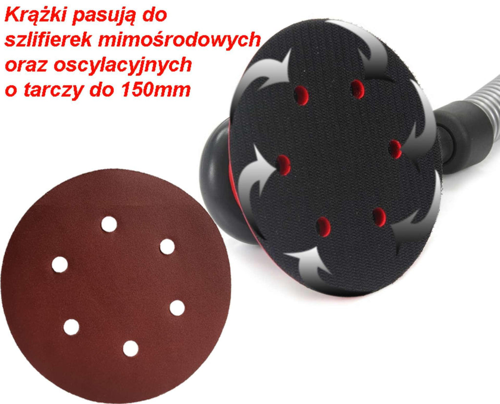 Disc abraziv cu gauri pentru slefuitor 150mm granulatie 180 - Bjc tools