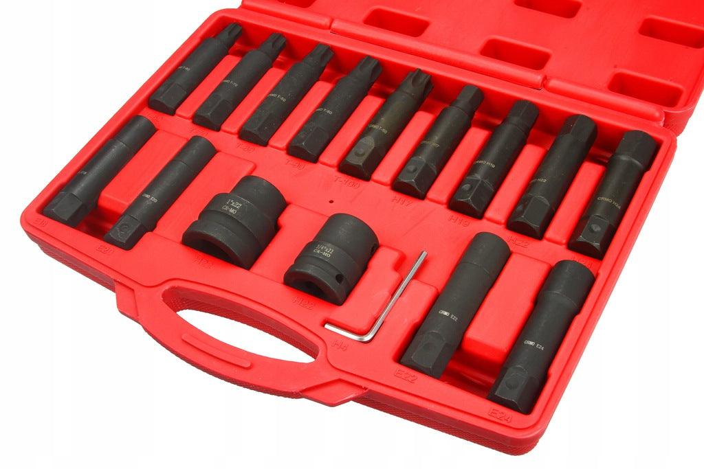 Trusa Biti hexagon, torx si tubulare torx E de impact 3/4 si 1Tol ptr camioane 16 piese BJC - Bjc tools