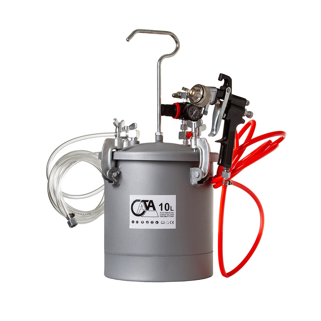 PISTOL DE VOPSIT PNEUMATIC | 10L , Pompa de vopsit, rezervor de 10 litri cu pistol de pulverizare pentru vopsire eficientă.