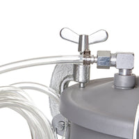 Detaliu al rezervorului PISTOL DE VOPSIT PNEUMATIC | 10L, Pompa de vopsit cu reductor de presiune si manometru.