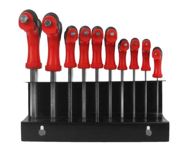 Set chei imbus hexagon cu maner și suport 10 piese 2mm - 10mm - Bjc tools