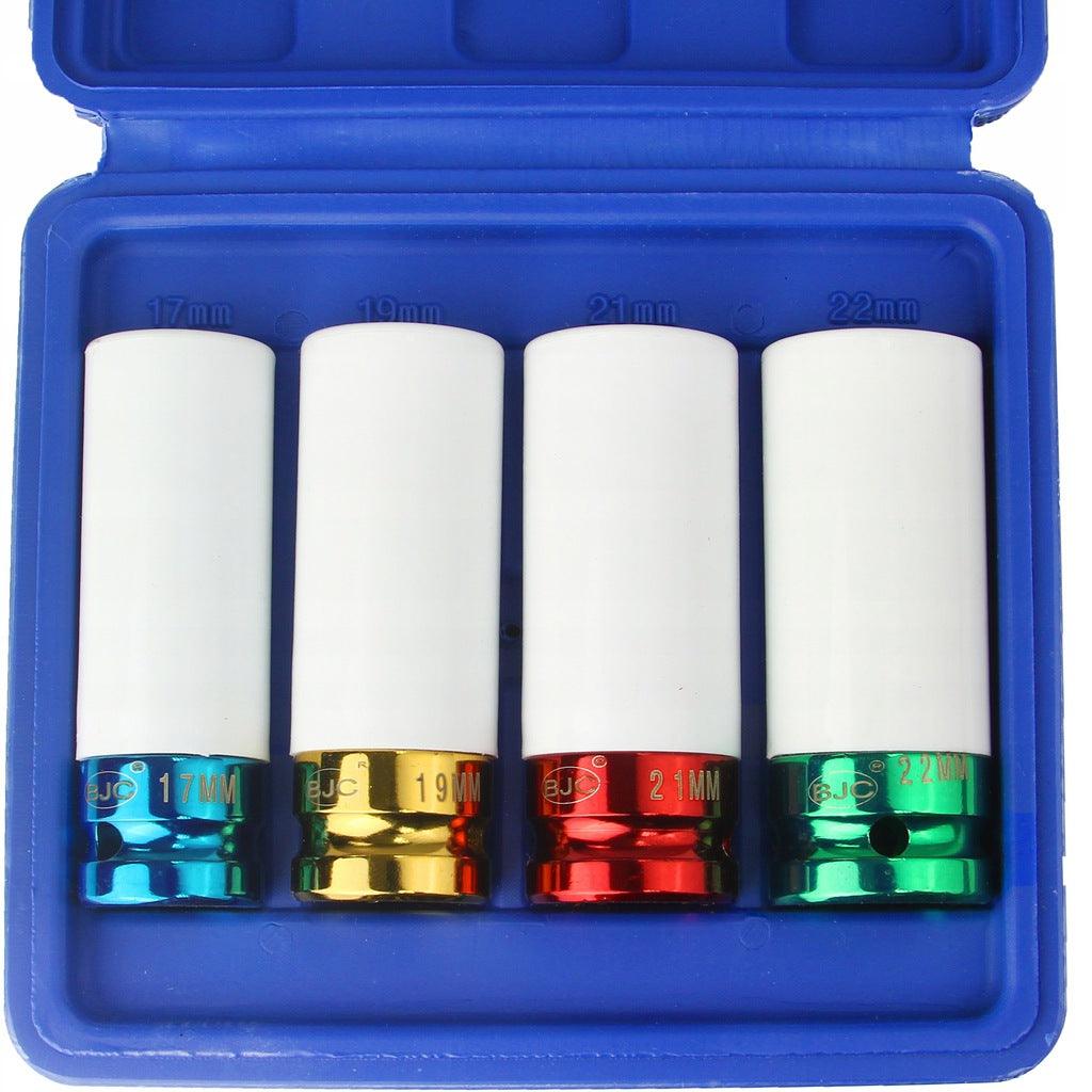 Set chei tubulare de impact cu protecție pt jante 17 19 21 22 mm 1/2 Profesional - Bjc tools