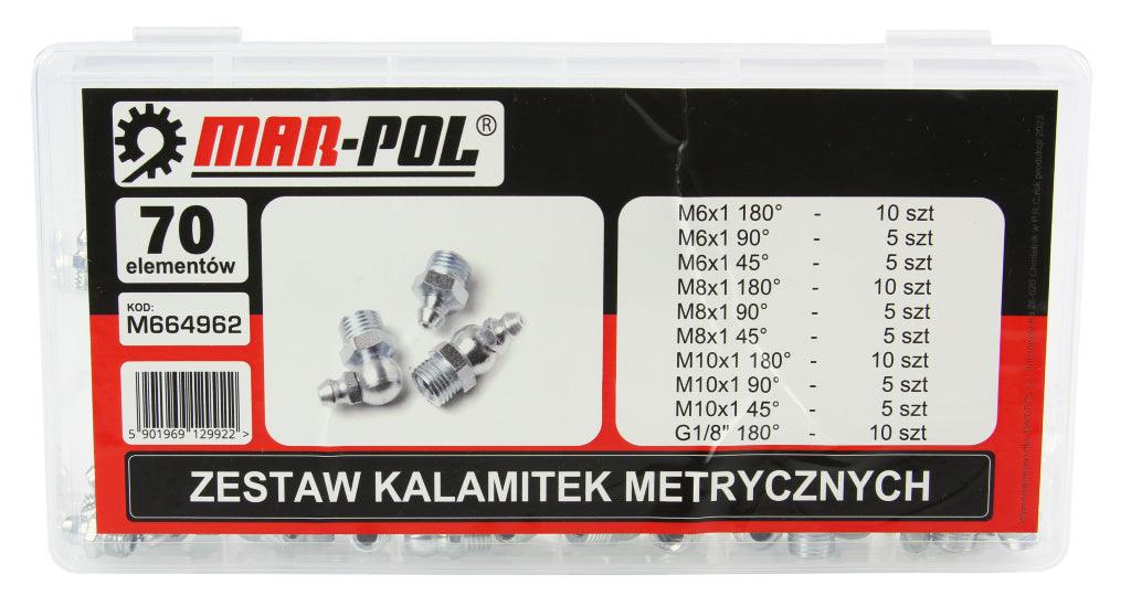 Set capete gresor decalimetru nipluri de ungere metrice, 70 buc - Bjc tools