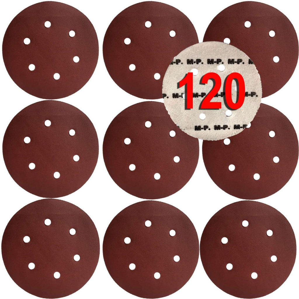 Disc abraziv cu gauri pentru slefuitor 150mm granulatie 120 - Bjc tools