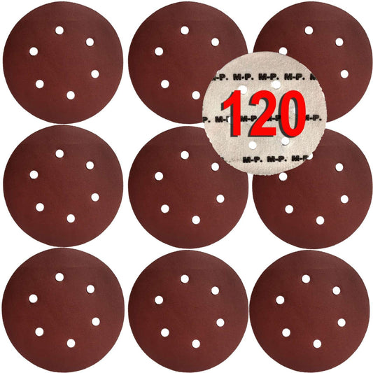 Disc abraziv cu gauri pentru slefuitor 150mm granulatie 120 - Bjc tools