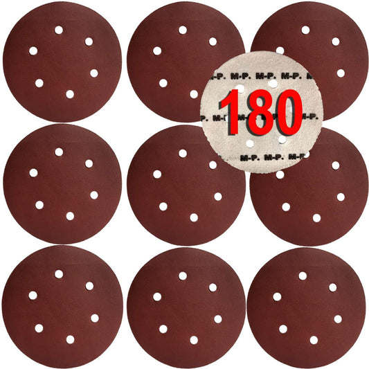 Disc abraziv cu gauri pentru slefuitor 150mm granulatie 180 - Bjc tools