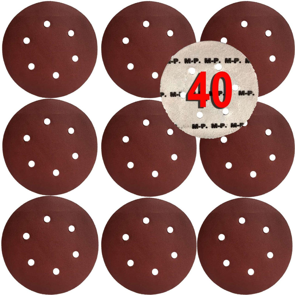 Disc abraziv cu gauri pentru slefuitor 150mm granulatie 40 - Bjc tools