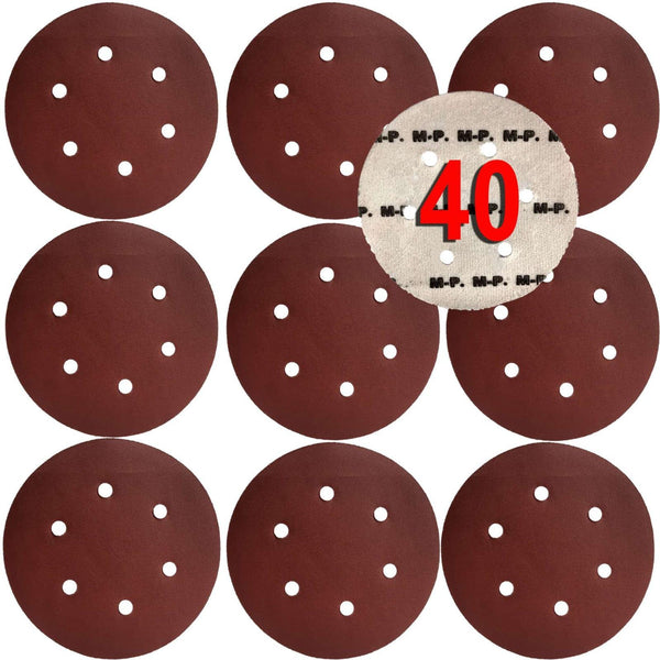 Disc abraziv cu gauri pentru slefuitor 150mm granulatie 40 - Bjc tools