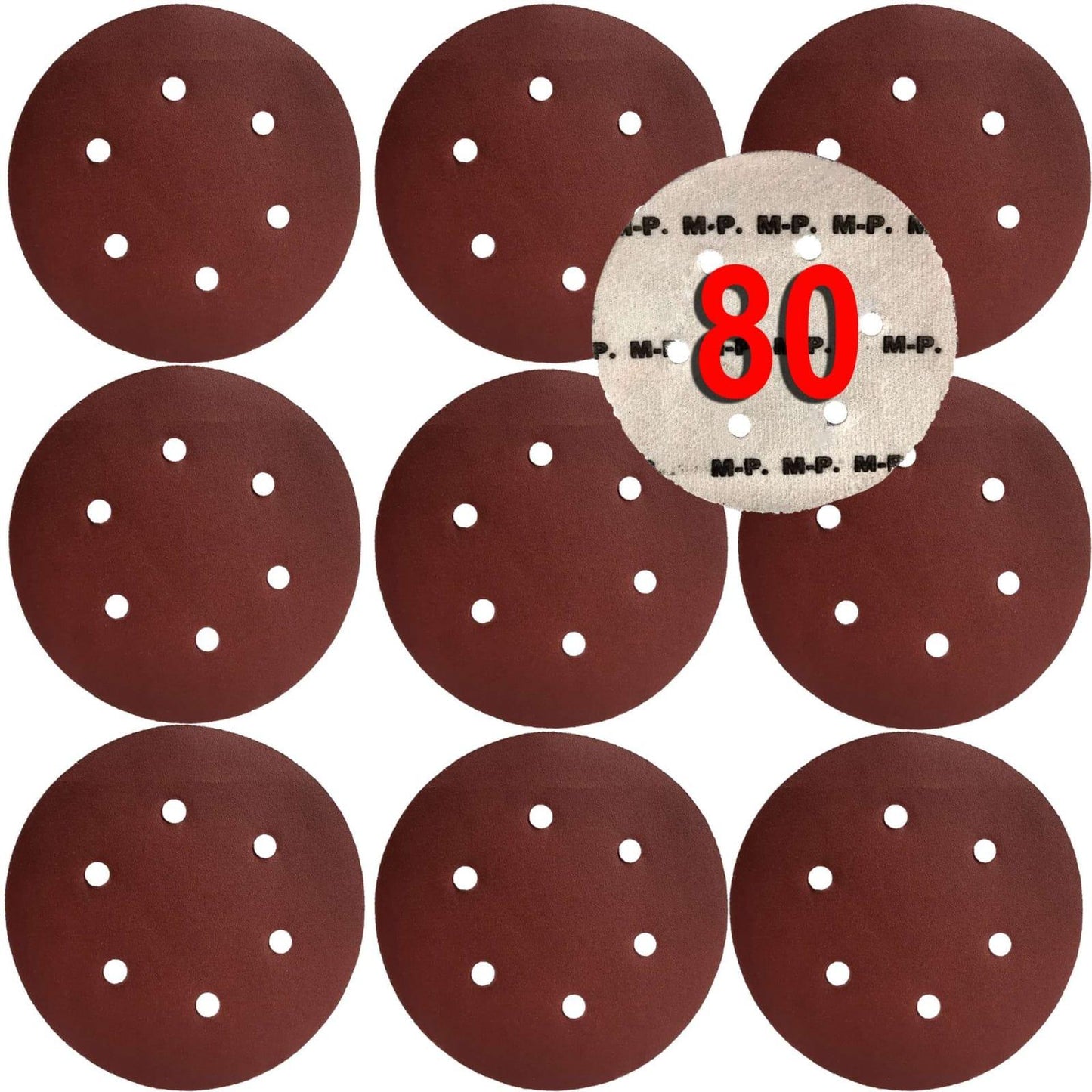 Disc abraziv cu gauri pentru slefuitor 150mm granulatie 80 - Bjc tools