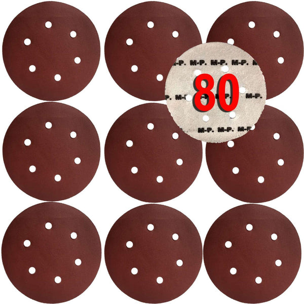Disc abraziv cu gauri pentru slefuitor 150mm granulatie 80 - Bjc tools