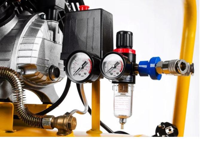 Compresor aer comprimat profesional 50 litri 2 cilindri 440 L/min cu filtru si regulator presiune Imagine secundară a produsului