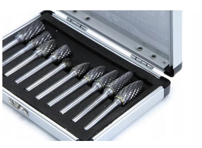 Set Freze carbura de metal tungsten wolfram profesionale 10 piese Imagine secundară a produsului
