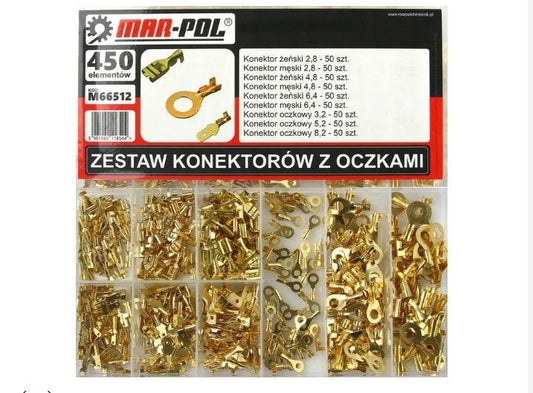 Set papuci conectori electrici 450 piese - Bjc tools