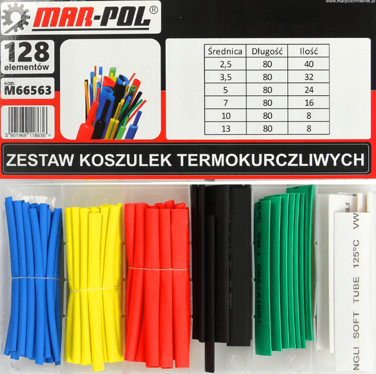 SET 128 TUBURI TERMOCONTRACTILE COLORATE, Tuburi varnis termocontractabile - Bjc tools
