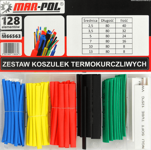 SET 128 TUBURI TERMOCONTRACTILE COLORATE, Tuburi varnis termocontractabile - Bjc tools