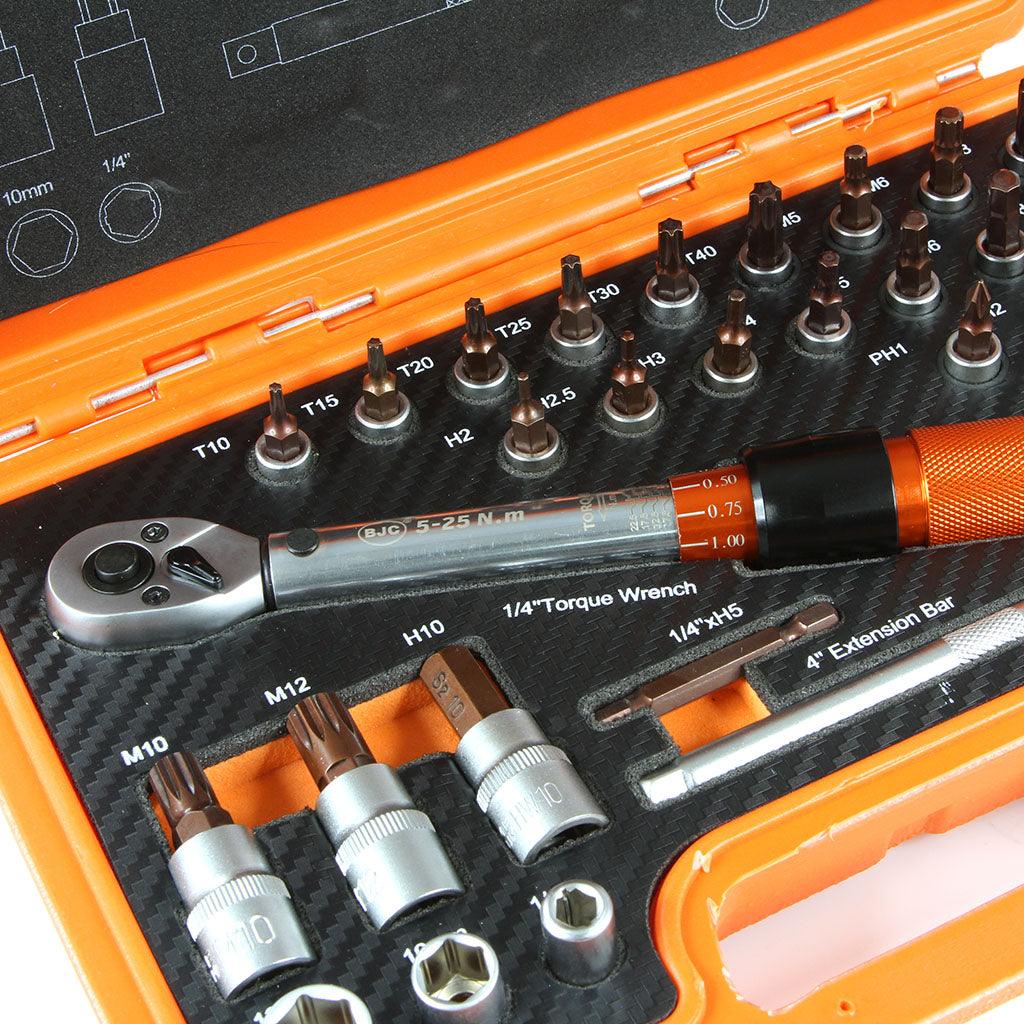Set cheie dinamometrica 1/4 5-25Nm 32 piese Imagine secundară a produsului