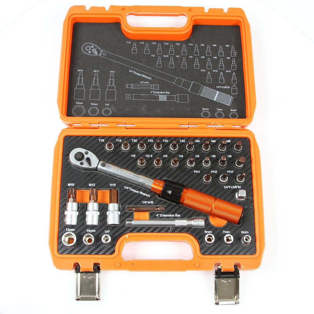 Set cheie dinamometrica 1/4 5-25Nm 32 piese - Bjc tools