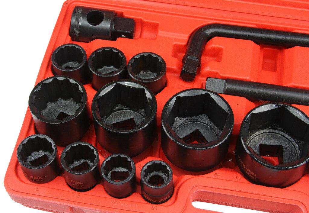 Trusa tubulare pentru camion 26 piese 21-65 mm 3/4 si 1 tol stelate si hexagonale - Bjc tools