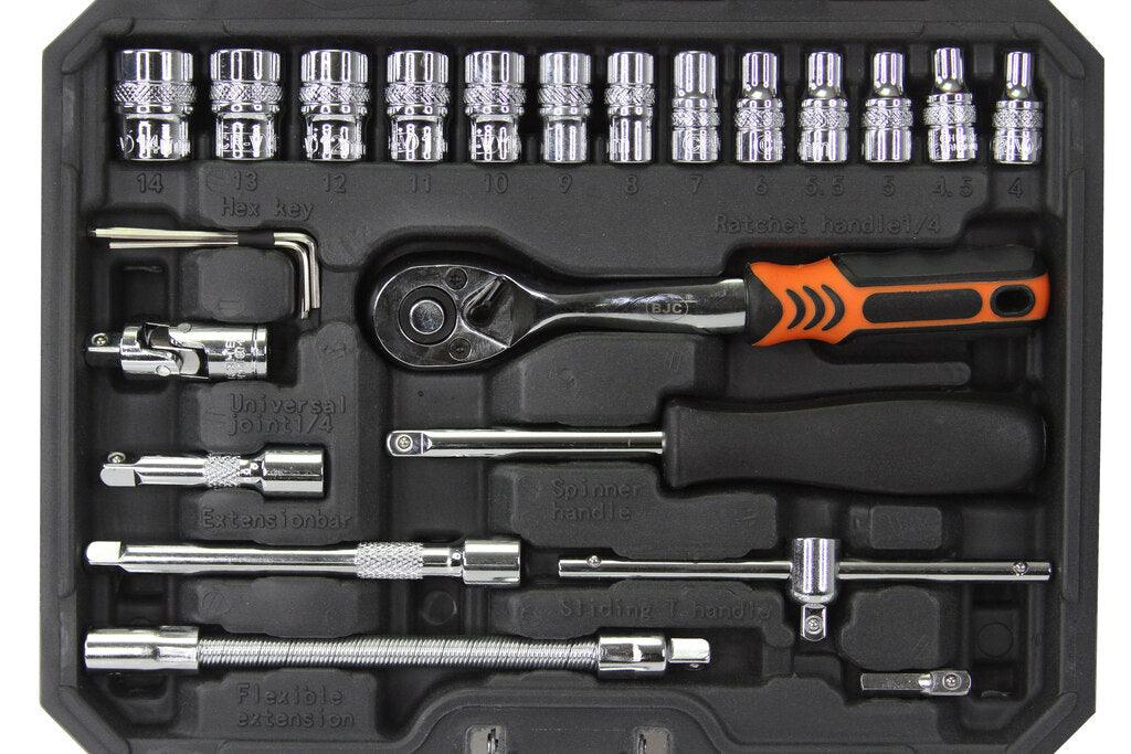 Trusa chei tubulare 1/4 46 piese PROFESIONALA - Bjc tools