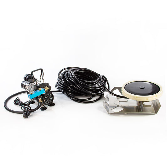 SISTEM DE AERARE/OXIGENARE A IAZULUI cu pompa puternica si difuzor pentru iazuri si bazine, 230W.