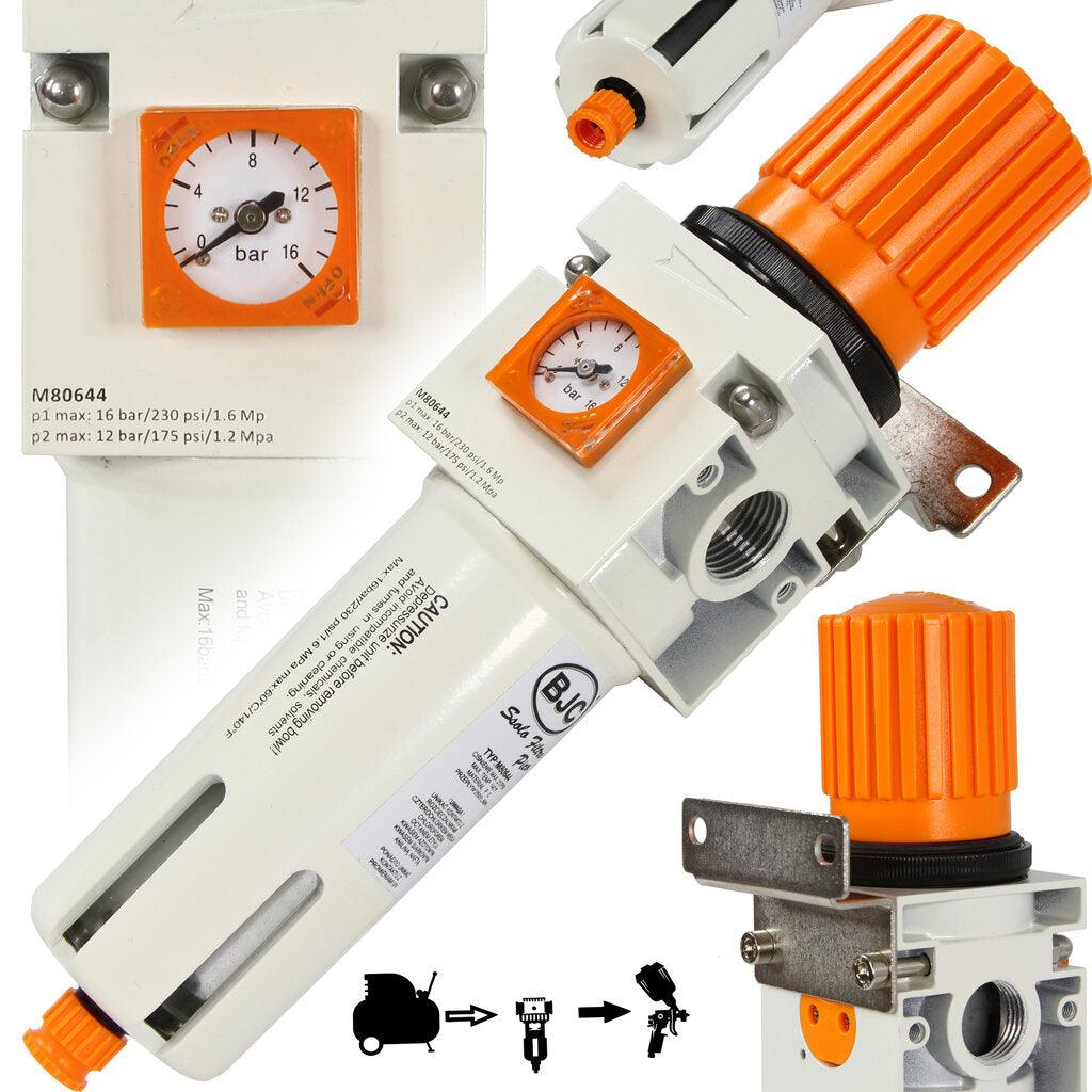 Filtru de aer apa și impuritati cu regulator de presiune 1/2" 15bar - Bjc tools Imagine principală a produsului