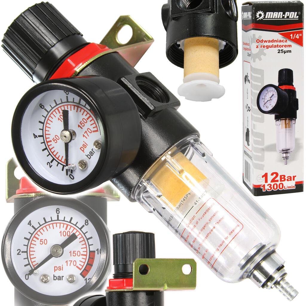 Filtru dehidratator reductor de presiune manometru 1/4" 12bar - Bjc tools