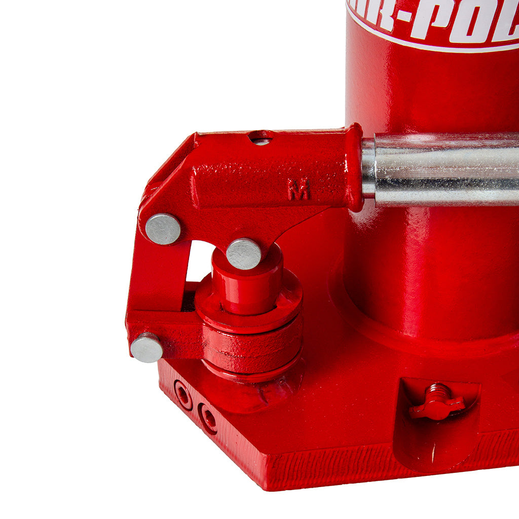 Cric pentru utilaje/ camioane cu talpa joasa | 20 tone, detaliu al mecanismului de ridicare si stabilitate.