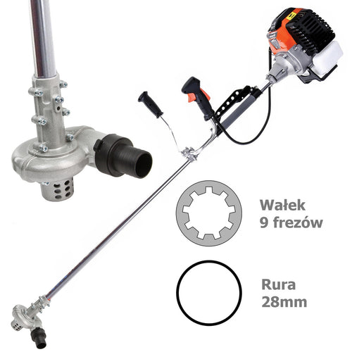 Pompa Apa pentru Motocoasa - Tija 28mm - Ax 9 Caneluri - Adaptor Motopompa