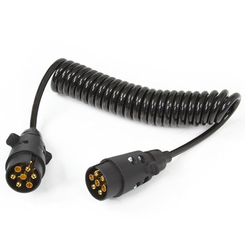 Cablu electric pentru remorca spiralat cu prize 7PIN 12V 3 metri Imagine secundară a produsului