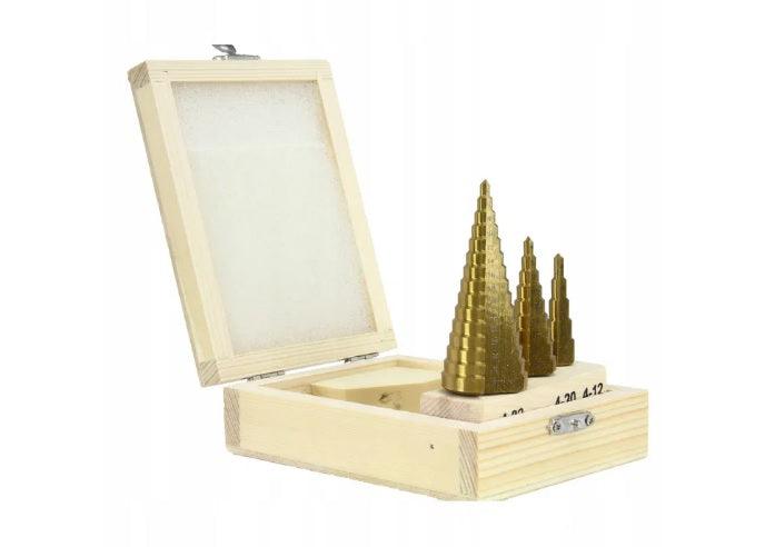 Set burghiu conic 3 piese hss titan - Bjc tools
