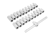 Set chei cu maner T, 21 piese, otel crom-vanadiu, pentru schimb ulei auto - Bjc tools