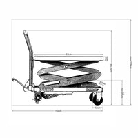 Masă hidraulica tip foarfeca, sarcina maxima 300 kg