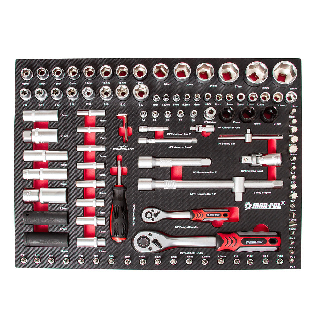 Dulap de service cu 6 sertare echipat cu 183 piese