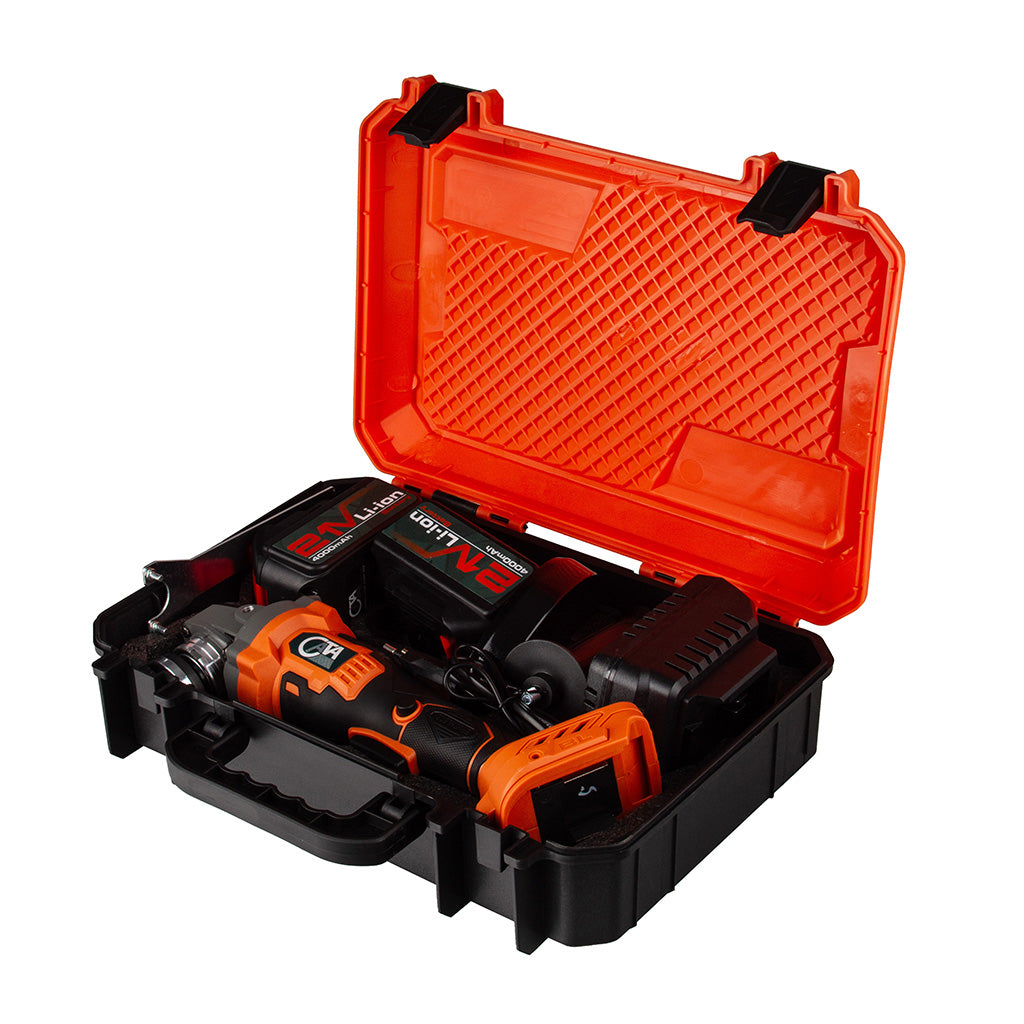 Flex 125mm cu 2 acumulatori 21V, 900 Wati, 10000rpm Motor Brushless Imagine secundară a produsului