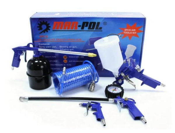 Set pistol vopsit manometru furtun pistol suflat aer pistol antifon - Bjc tools