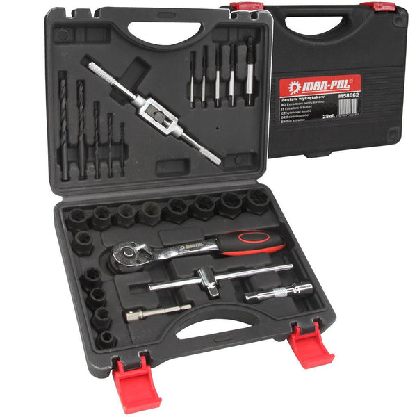 Trusa extractoare pentru suruburi rupte 28 piese - Bjc tools