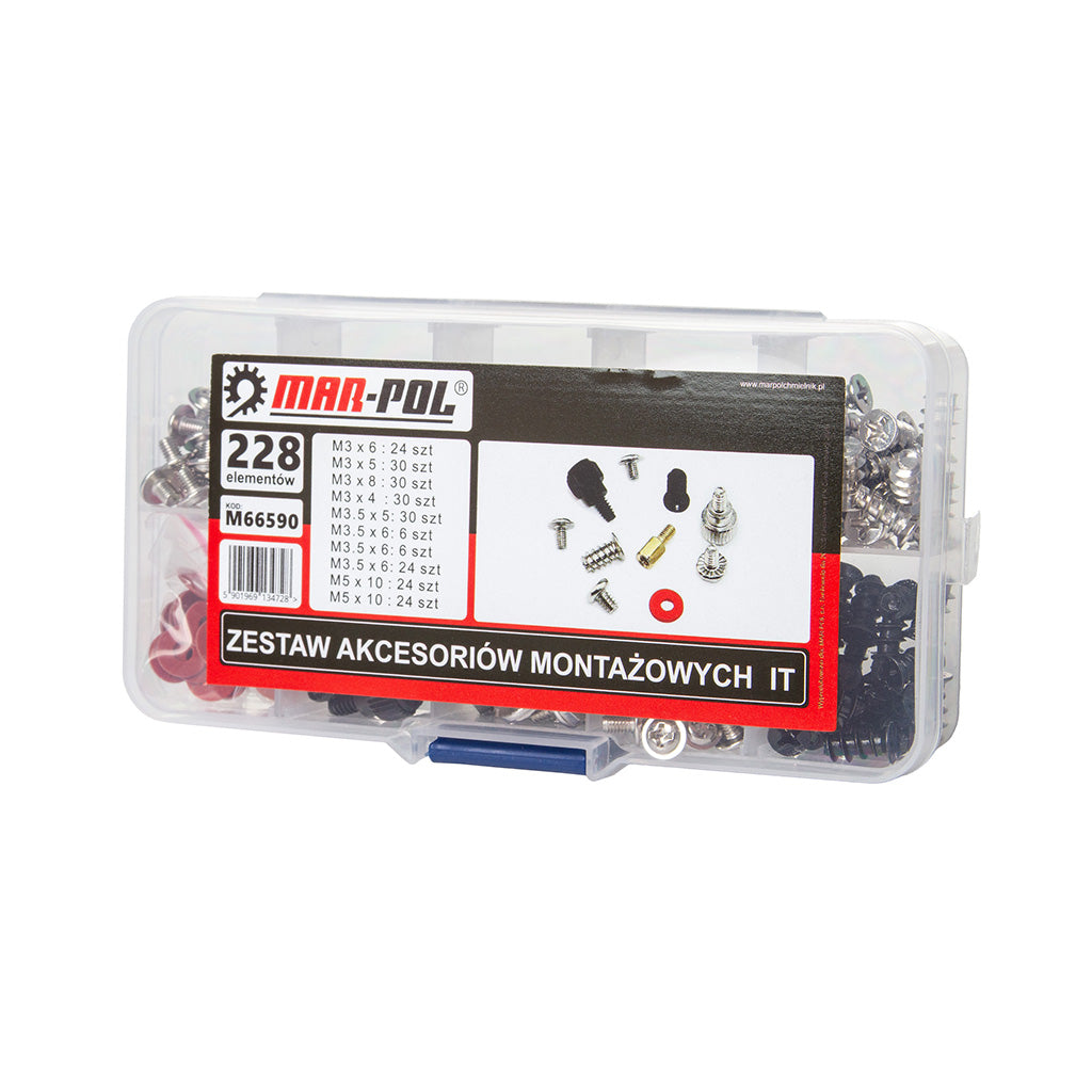 SET ACCESORII MONTAJ IT/PC/LAPTOP | 228 buc. - set de accesorii pentru montaj computer.