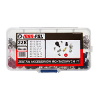 SET ACCESORII MONTAJ  IT/PC/LAPTOP | 228 buc. - kit pentru asamblare computere cu șuruburi și distanțiere