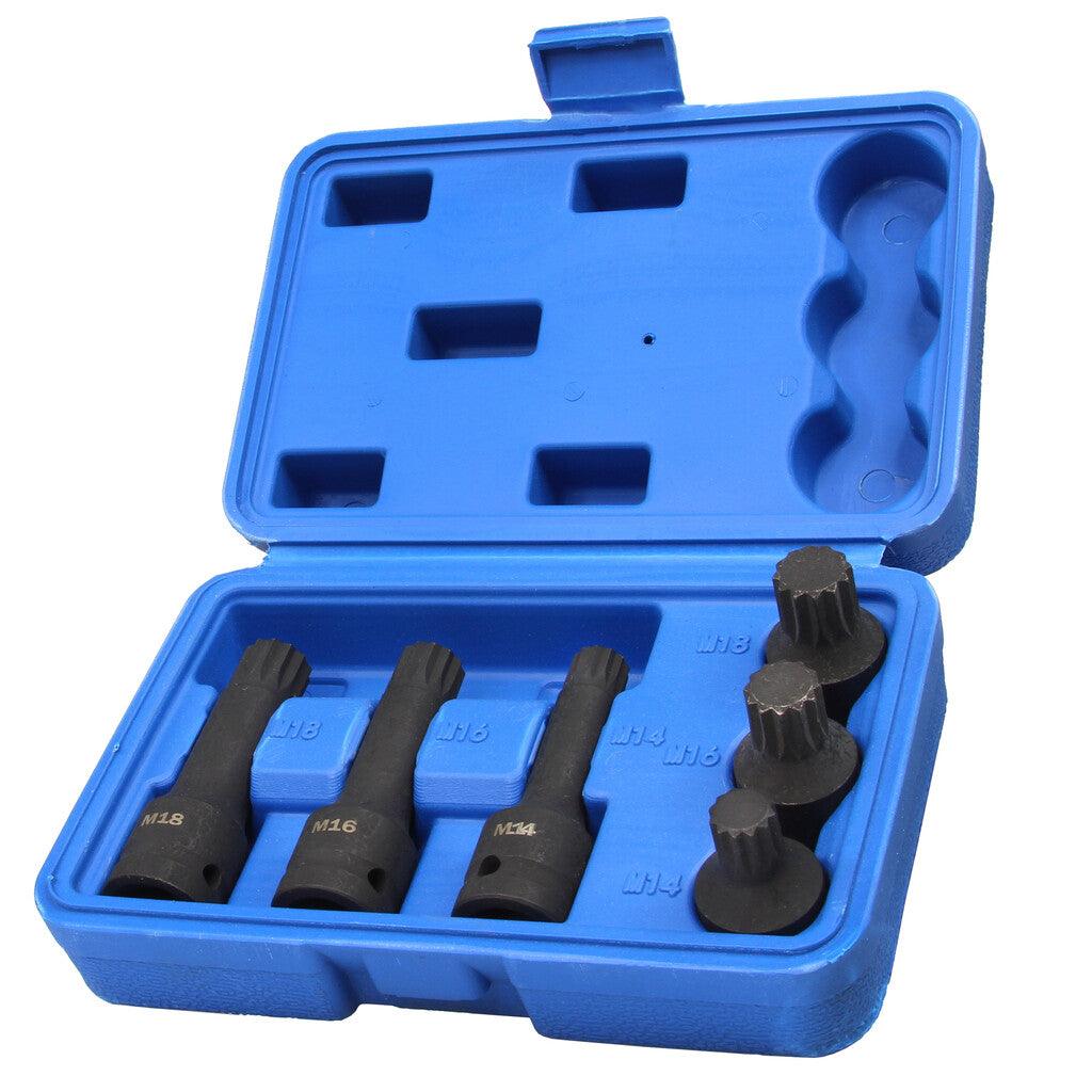Set chei tubulare impact, M14-M18 mm, 1/2 , 6 bucati - Bjc tools Imagine principală a produsului