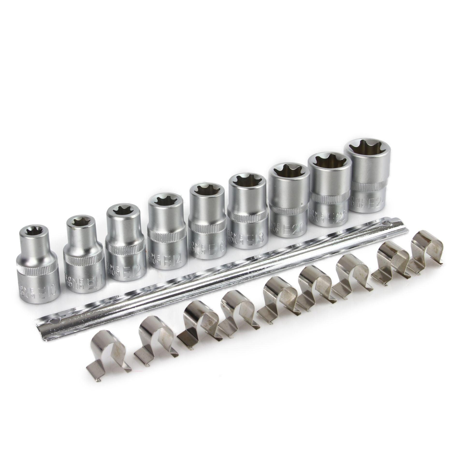 Set chei tubulare Profil E, E10-E24 - 1/2" - 9 piese - Bjc tools