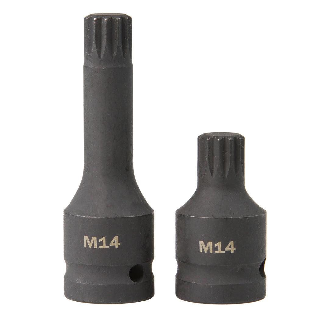Trusa cu biti Spline de impact M14-M16-M18 antrenare 1/2"6 piese - Bjc tools