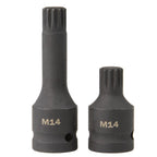 Trusa cu biti Spline de impact M14-M16-M18 antrenare 1/2"6 piese - Bjc tools