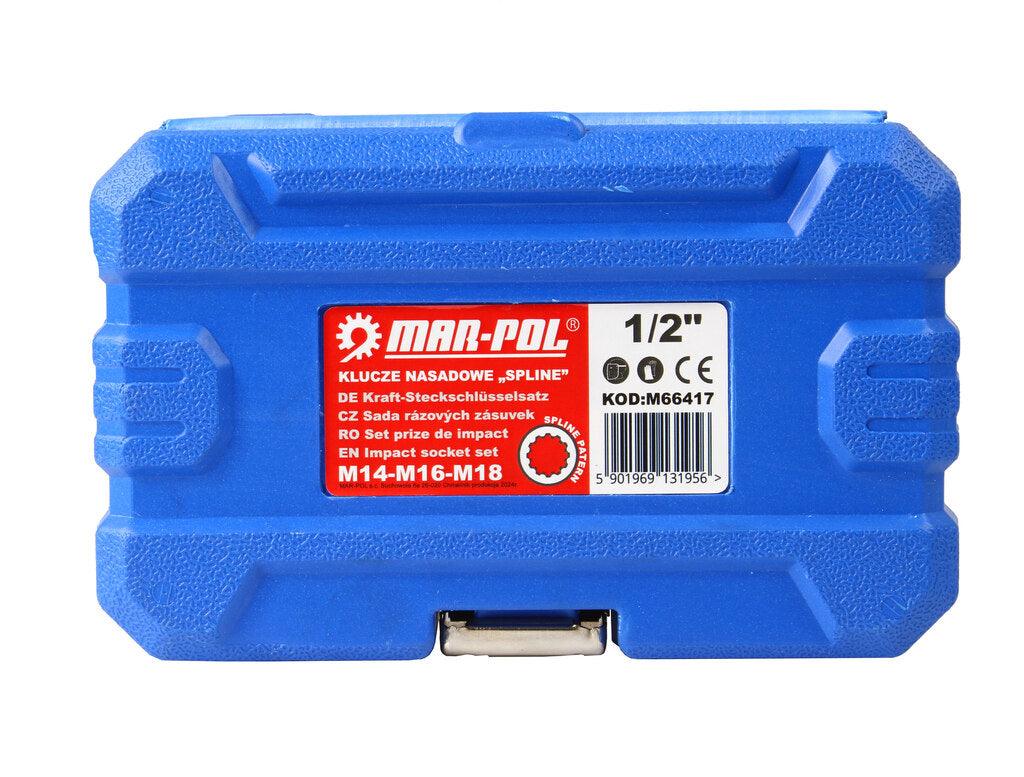 Trusa cu biti Spline de impact M14-M16-M18 antrenare 1/2"6 piese - Bjc tools