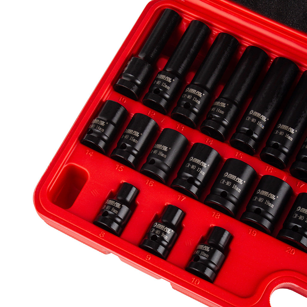 SET CHEI TUBULATE DE IMPACT  1/2" 8-32mm 35 buc